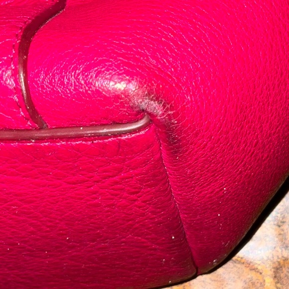 Coach Hot Pink Pebbled Leather Tote With Gold-Tone Hardware Accents Authentic - Picture 13 of 16